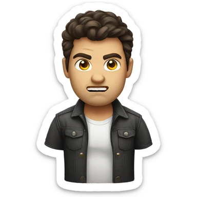 angry brunette hair male web developer sticker