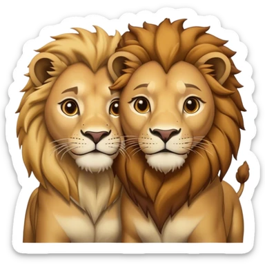 half lion half lioness sticker