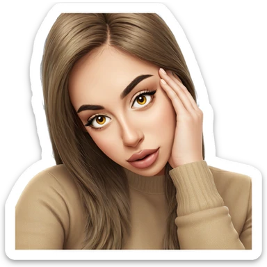 realistic portrait of girl sticker