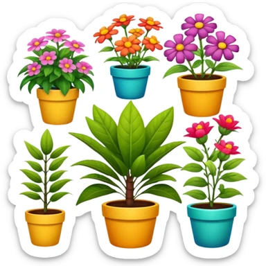 Plantas con flores casi realistas sticker