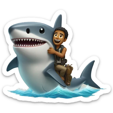 wanderer on a shark sticker