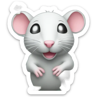 Rat in rain of money sticker