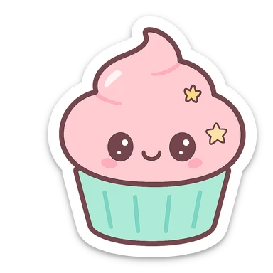 cupcake with pink icing sticker