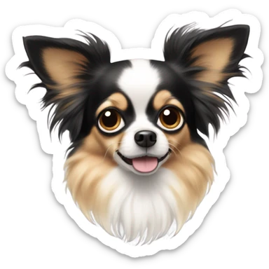  only black and white long haired chihuahua. No brown fur. sticker