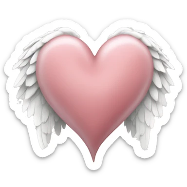Heart rose with white wings  sticker
