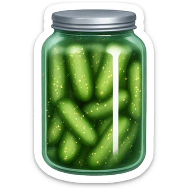 glittery jar of pickles sticker