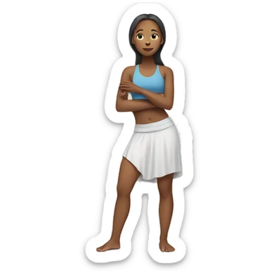 A young women wearing yoga dress sticker