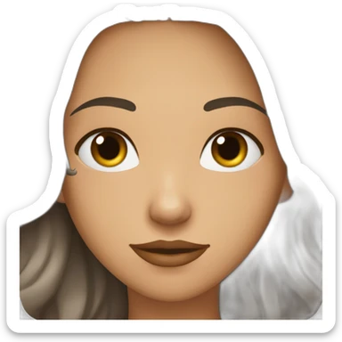fille noir chevux long brun sticker