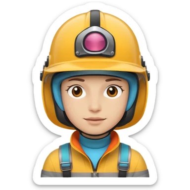 Colorful Helmeted Traveler sticker