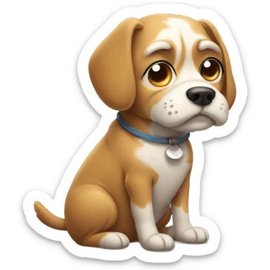 slouching dog sticker