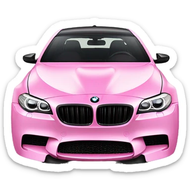 Dark bmw f10 m5 with a pink bow  sticker