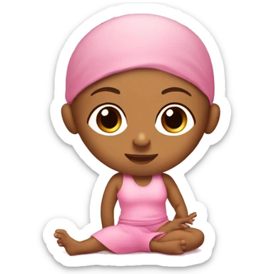Pilate girl with baby pink pilate clothes and a pink mat doing pilates on mat sticker