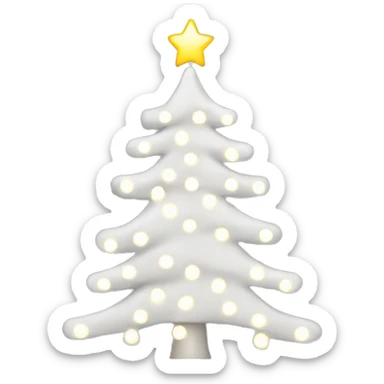 white christmas tree with christmas lights sticker