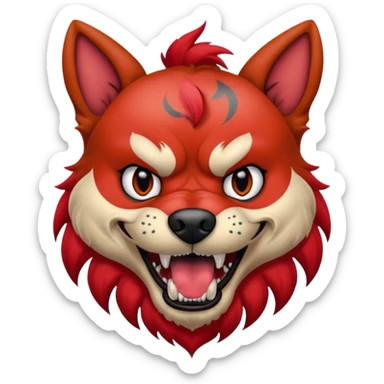 very tattoed scary looking dog with red hair sticker