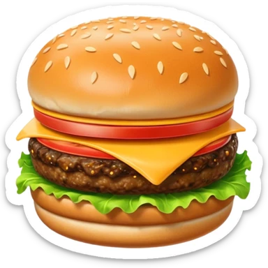 A burger sticker