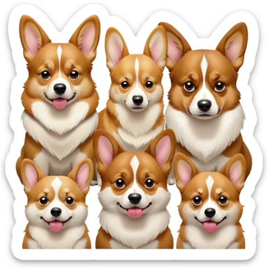 Cinematic Meme-Worthy Grumpy Fawn Corgi Portrait Emoji, Head held high but eyes filled with dramatic disappointment, smooth fawn fur with striking white patches, deeply furrowed brow forming an unmistakable scowl, ears slightly angled back in disapproval, piercing brown eyes glaring with pure exasperation, Simplified yet hilariously over-exaggerated features, highly detailed, glowing with an aura of supreme annoyance, high shine, exhausted yet judgmental, stylized with an almost regal pettiness, bright but brooding, soft glowing outline, capturing the essence of a herder that has seen it all and is thoroughly unimpressed, so meme-worthy it feels like it could instantly become the next viral sensation of grumpiness! sticker