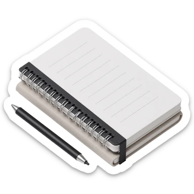 composition notebook, black and white marbled sticker