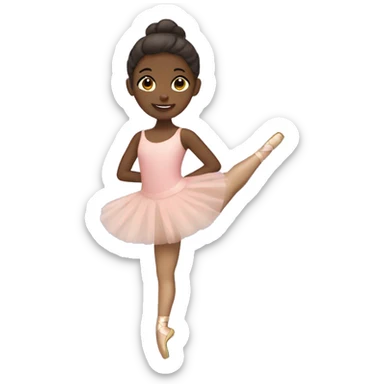A brown skin girl doing ballet sticker