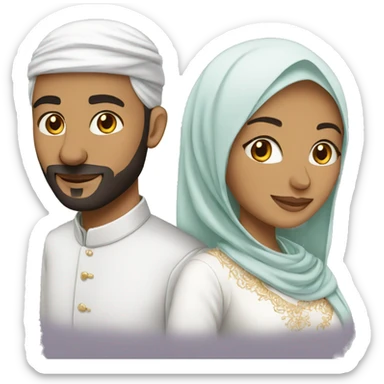 Muslim marrige couple sticker
