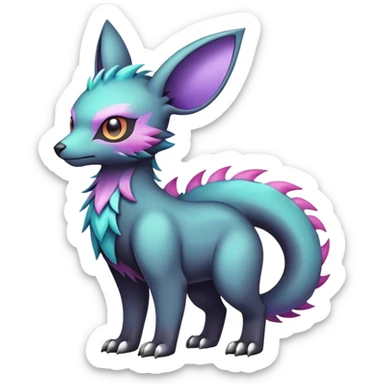 cool colorful dark pastel edgy fantasy animal hybrid Fakemon full body sticker