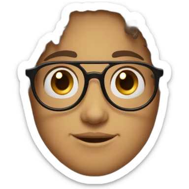 Curly hair glasses arab hazel eyes sticker