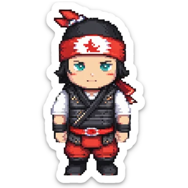 ninja with a red headband sticker