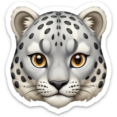 Deformed Snow leopard sticker