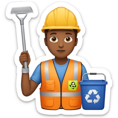 Waste Management, safety vest, trash picker sticker