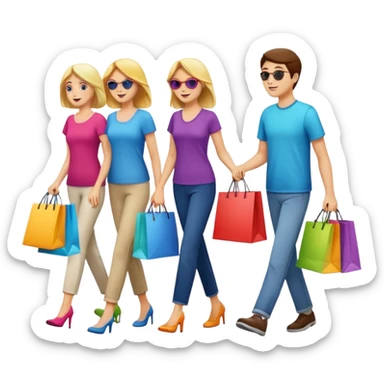 shopping bags from group outing with others sticker