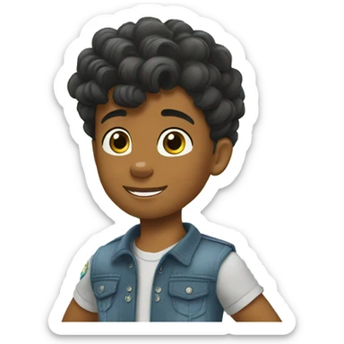  young black boy short haircut paw patrol sticker