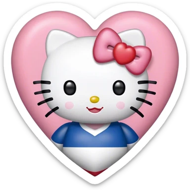 south korean flag heart with hello kitty sticker