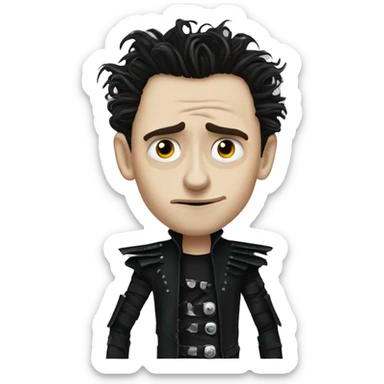 Tom Hiddleston as Edward Scissorhands sticker