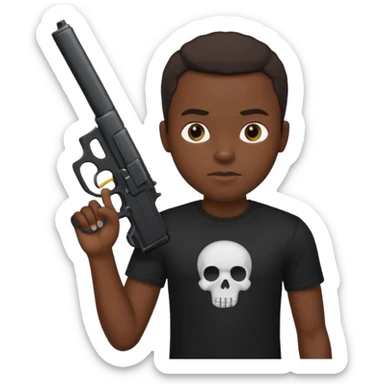 Black guy shooting himself sticker