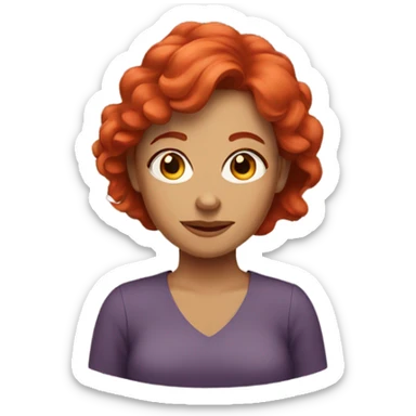 Mom with red hair sticker