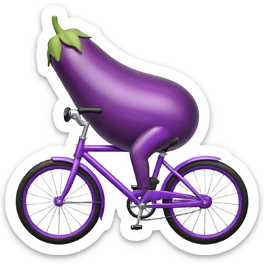 Eggplant on a bike sticker