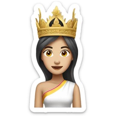 thai woman with thai crown sticker
