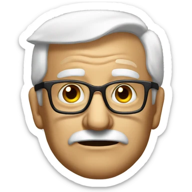 old man with glasses portrait wit trump sticker