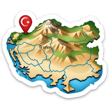 map of turkey transparent background but the outline of the map of turkey in black  sticker