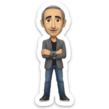 Eric zemmour qui indique une direction sur le côté avec son doigt sticker