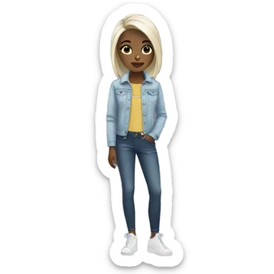 fashionable girl sticker