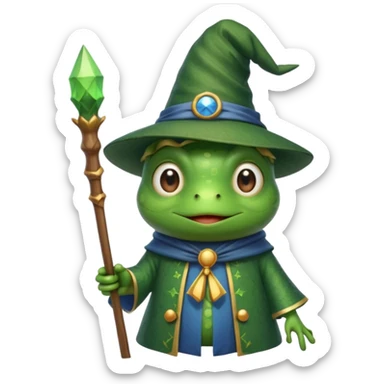 cute frog wizard sticker