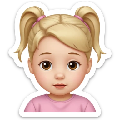 baby with ponytail sticker