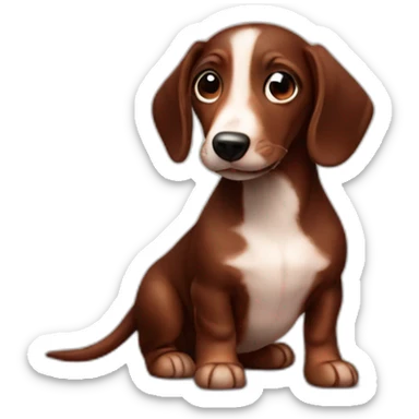 Chocolate sausage dog puppy sticker