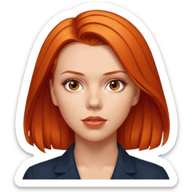 scarlett johansson, orange red sticker