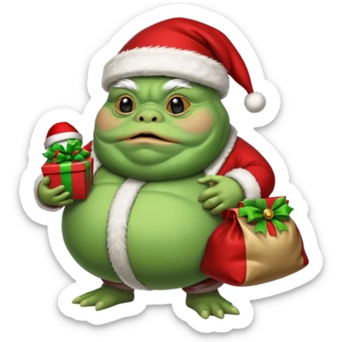 jabba the hutt santa sticker