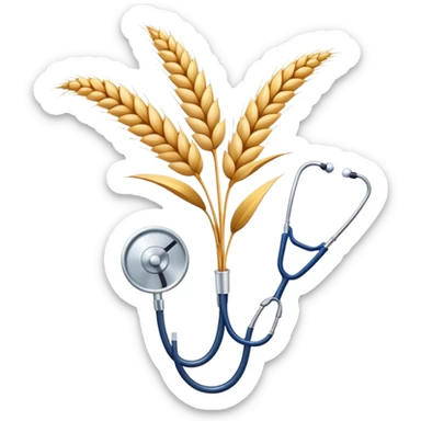 a single emoji combining a wheat stalk and a medical stethoscope sticker