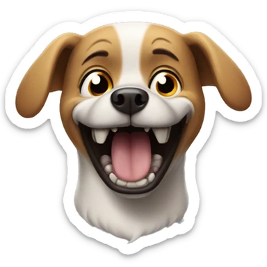 Scary dog smiling sticker