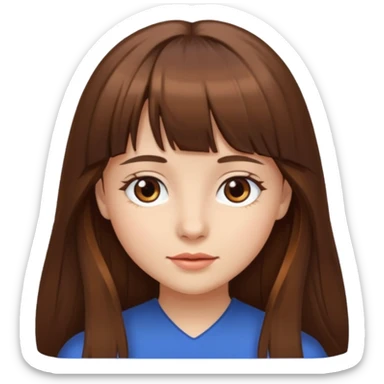 Girl with long hair and bangs sticker