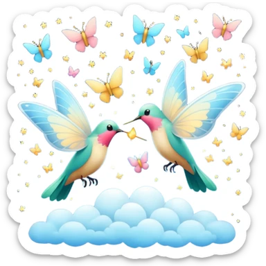 Más allá donde Cantan y danzan las mariposas y los colibrís resuenan los cantos del cielo (emmi), sticker