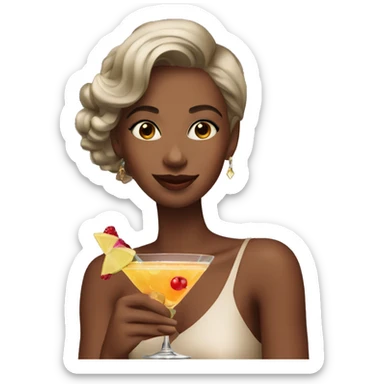 girl in 20s enjoying a cocktail sticker